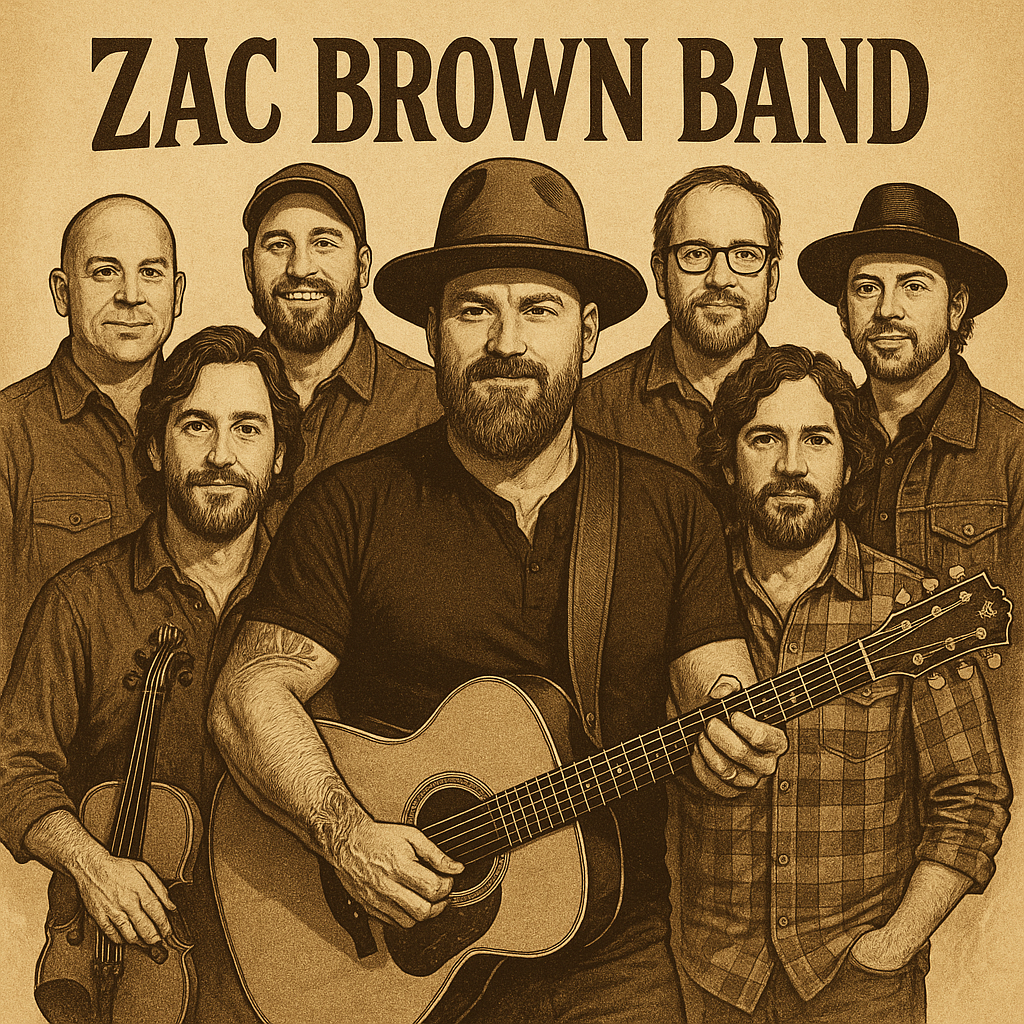 Zac Brown Band group portrait illustration